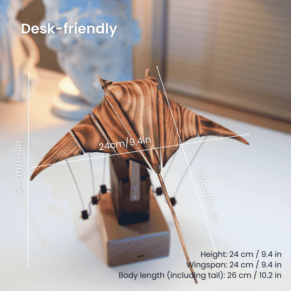 SigiBeam™ Handcrafted Wooden Manta Ray Automaton