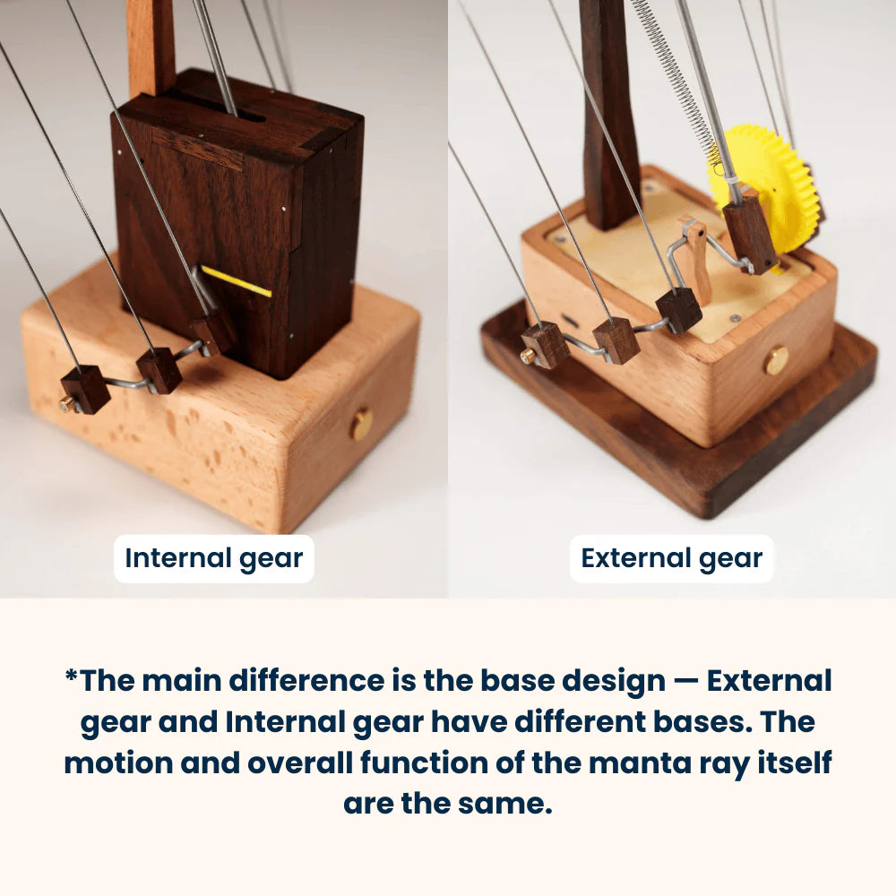 SigiBeam™ Handcrafted Wooden Manta Ray Automaton