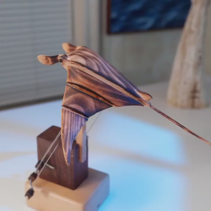 SigiBeam™ Handcrafted Wooden Manta Ray Automaton