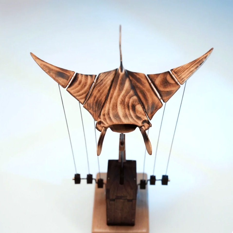 SigiBeam™ Handcrafted Wooden Manta Ray Automaton